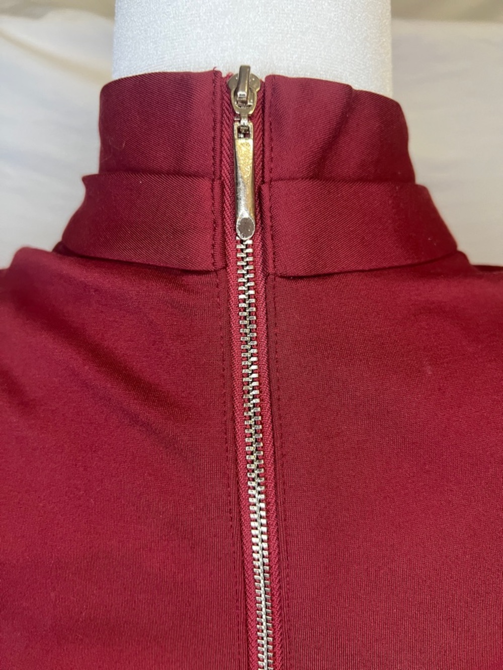 White House Black Market Sleeveless Mock Neck Midi Dress - Burgundy - Picture 4 of 11